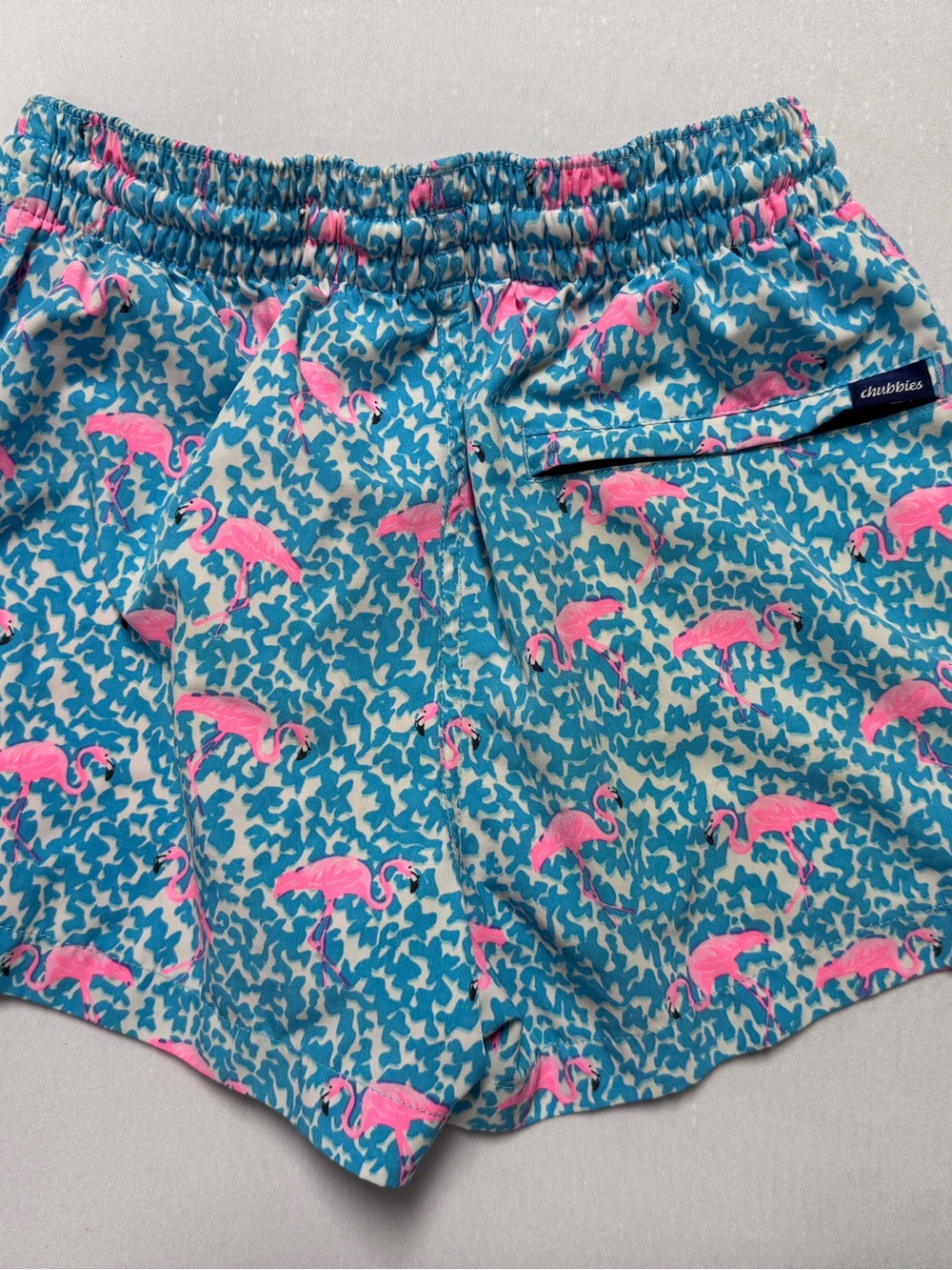 Chubbies Boys X-small Blue Flamingo Swim Trunks 4 Inch Inseam - Picture 2 of 6
